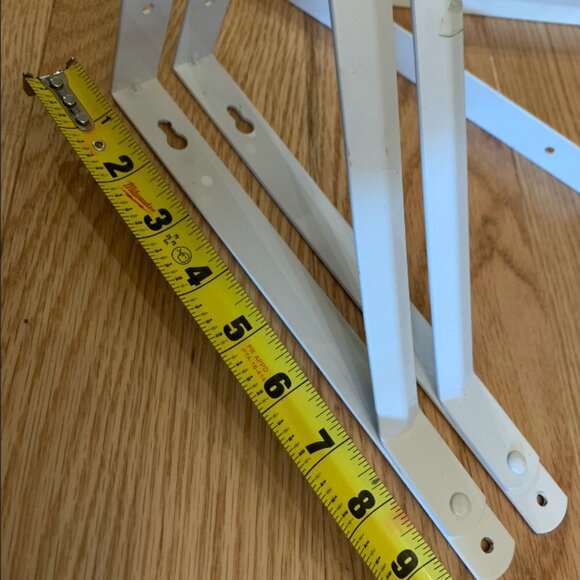 3x Heavy-Duty Shelf and Rod Support Bracket - Metal - White - 11-in L x 10-in - Picture 3 of 7